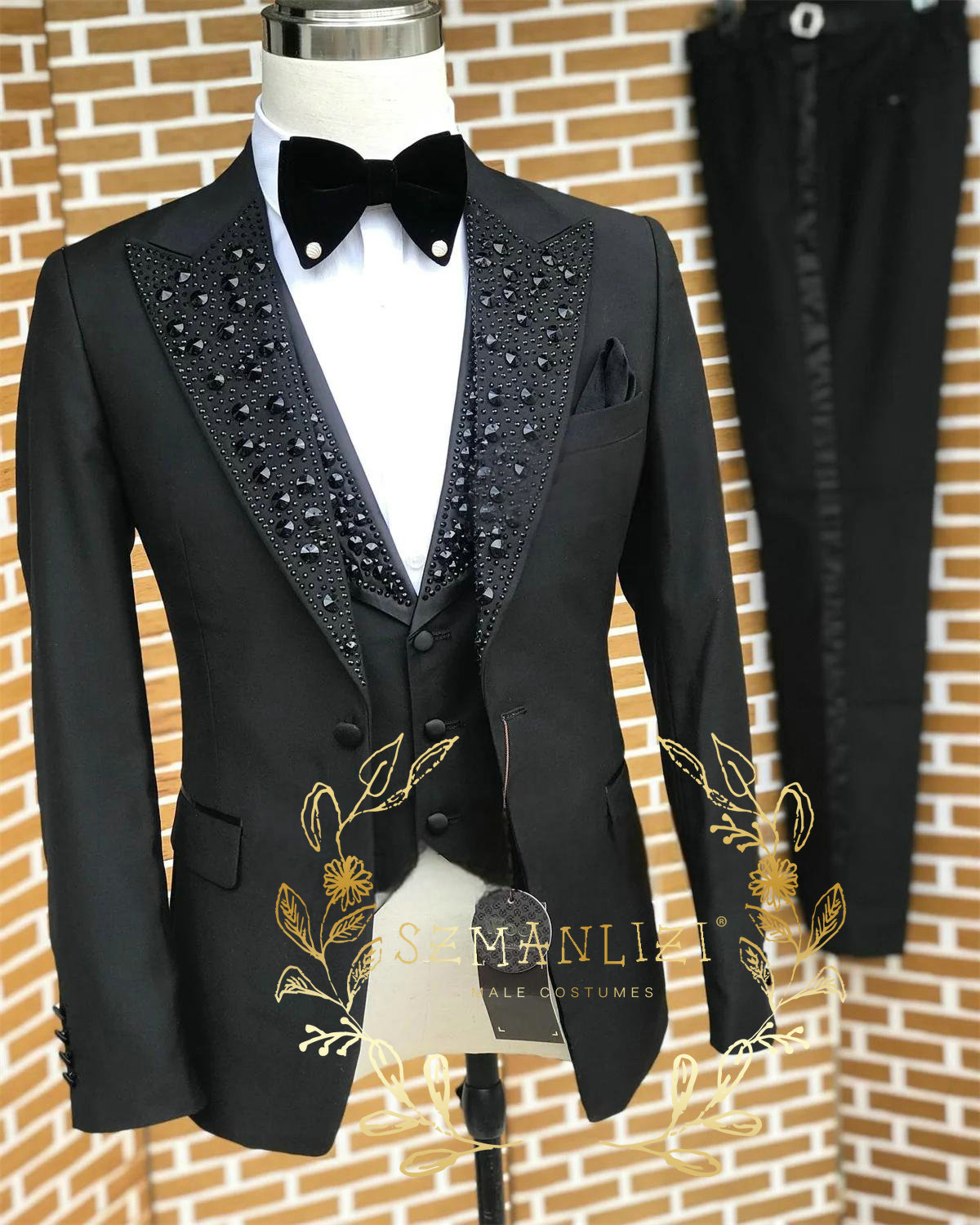 Black Men Suits Luxury Stone C - Men'S Grooming Room incelemesi ve fiyatı