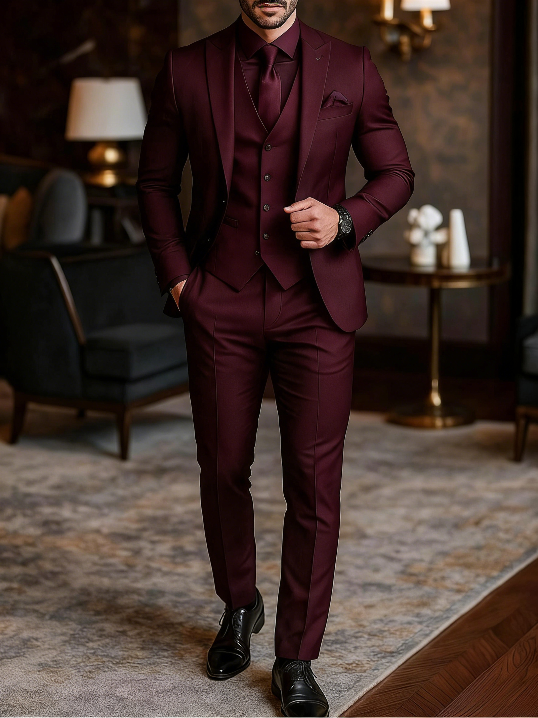 Men 3 Piece Suit Wedding Tuxed - Men'S Grooming Room incelemesi ve fiyatı