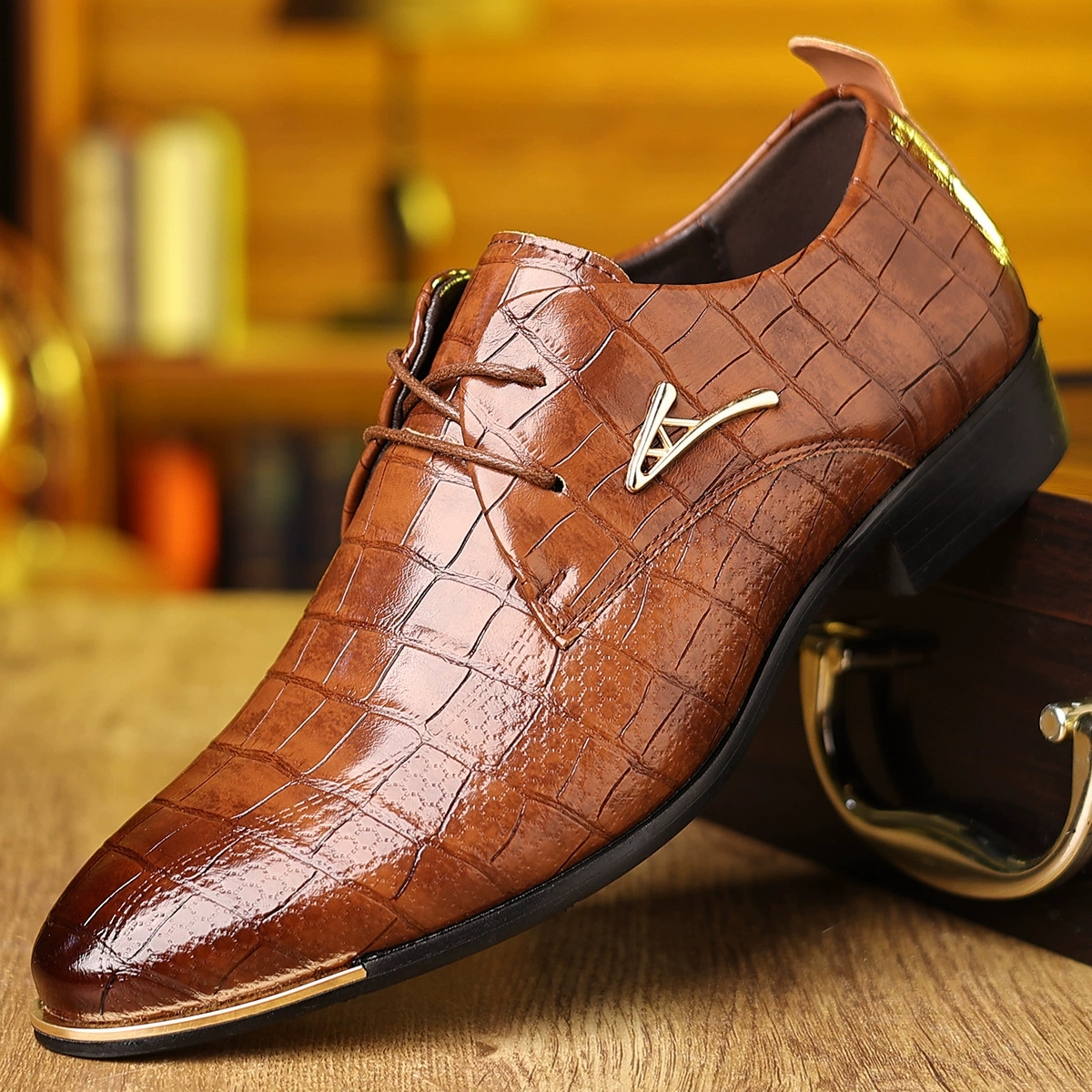 Fashion PU Leather Shoes Men B - Men'S Grooming Room incelemesi ve fiyatı