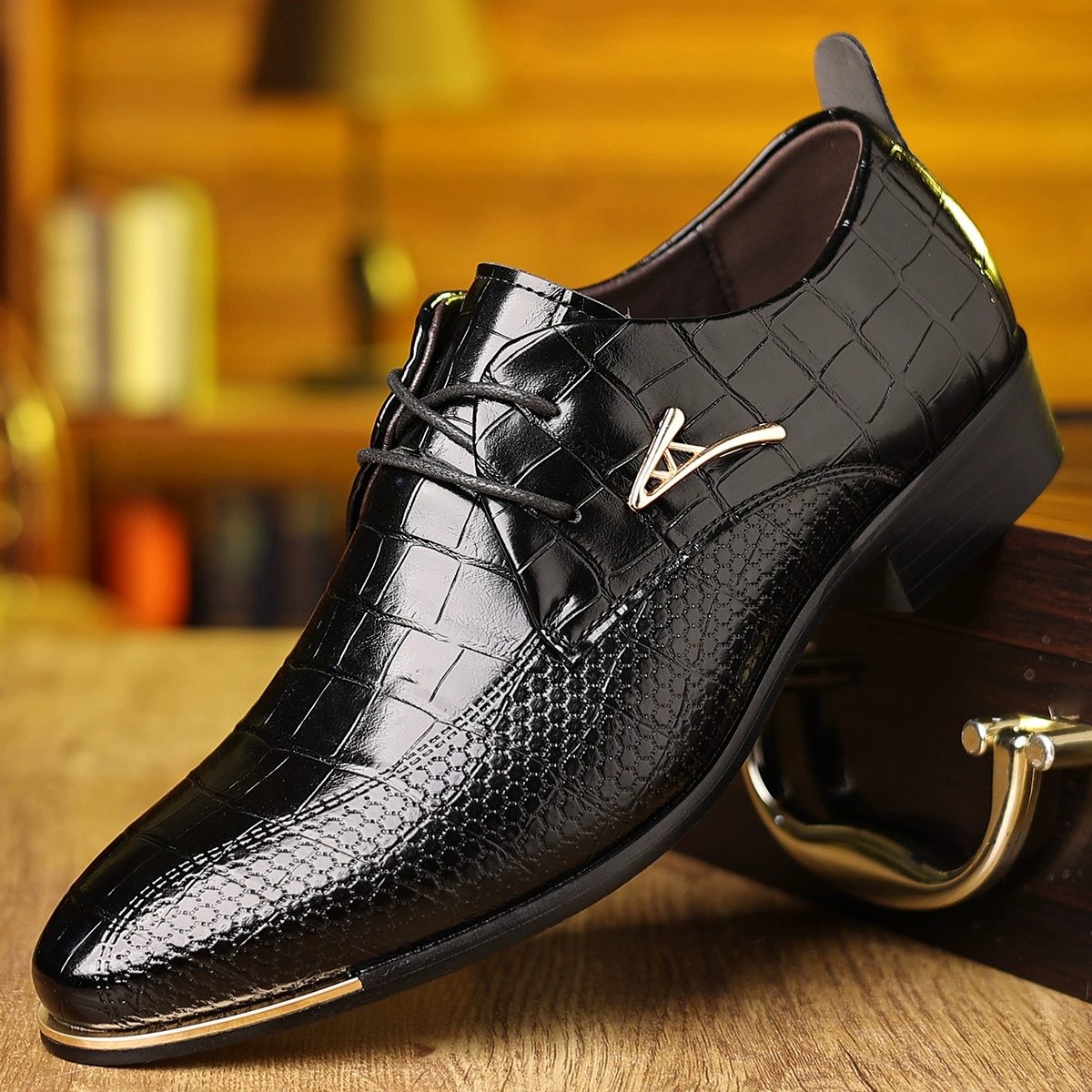 Fashion PU Leather Shoes Men B - Men'S Grooming Room incelemesi ve fiyatı