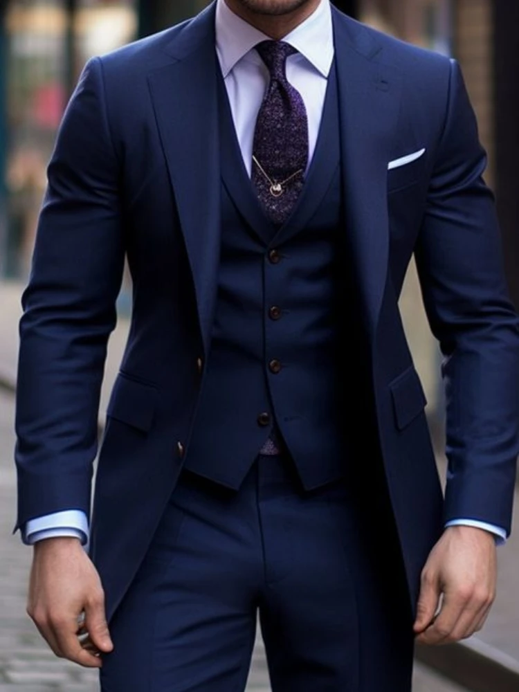 Navy Blue 3 Pieces Casual Male - Men'S Grooming Room incelemesi ve fiyatı