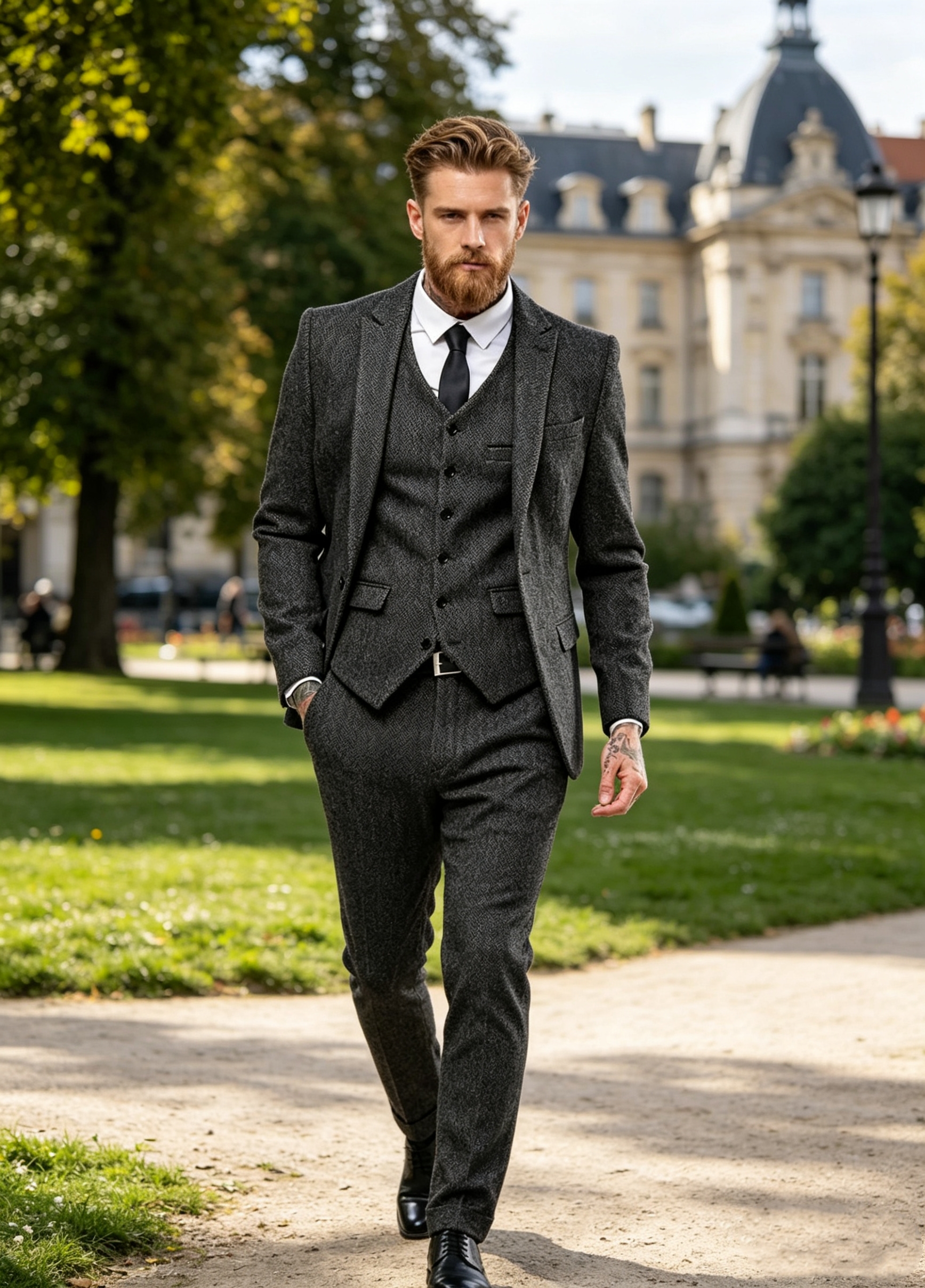 Dark Brown Wool Tweed Winter S - Men'S Grooming Room incelemesi ve fiyatı