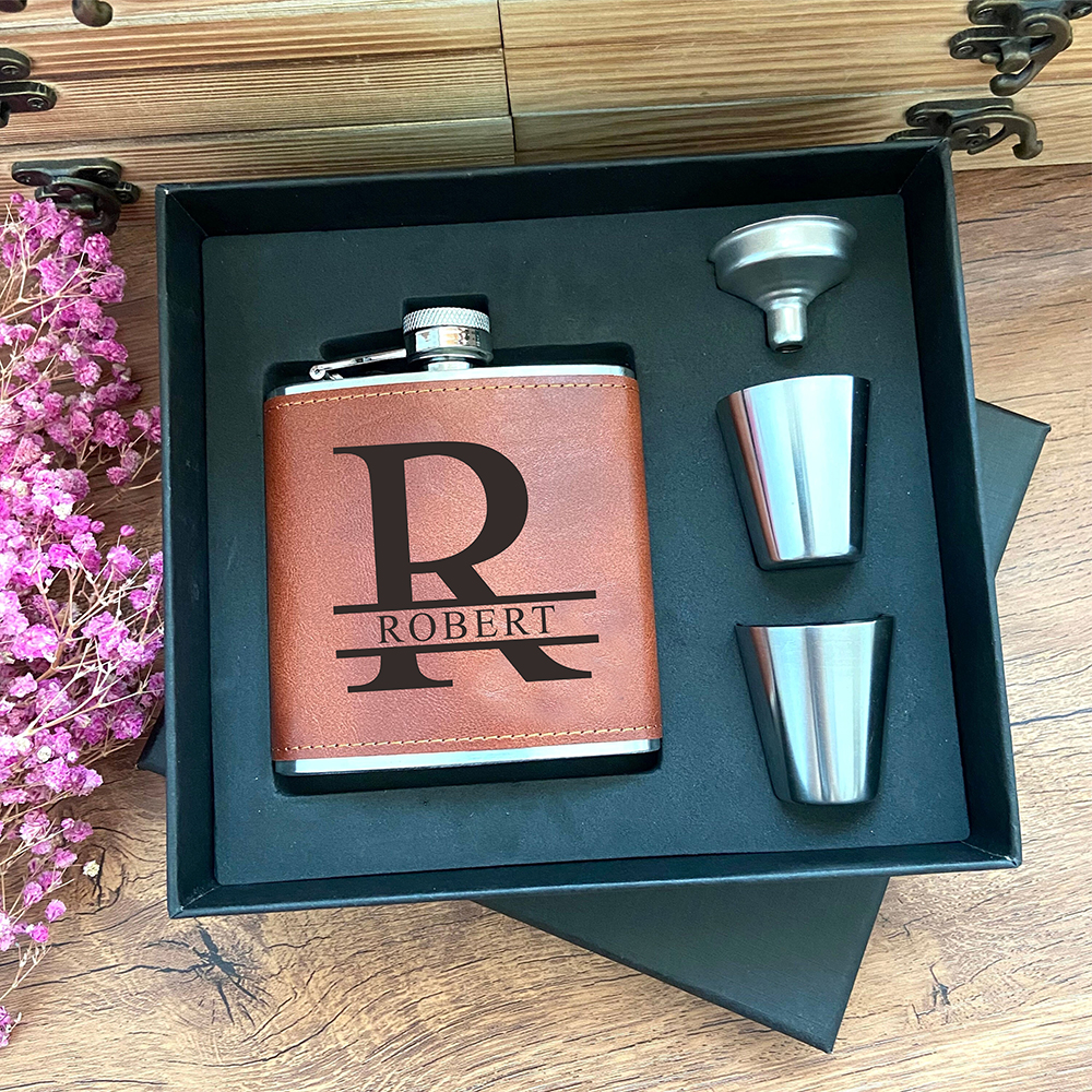 Personalized Leather Hip Flask - Men'S Grooming House incelemesi ve fiyatı