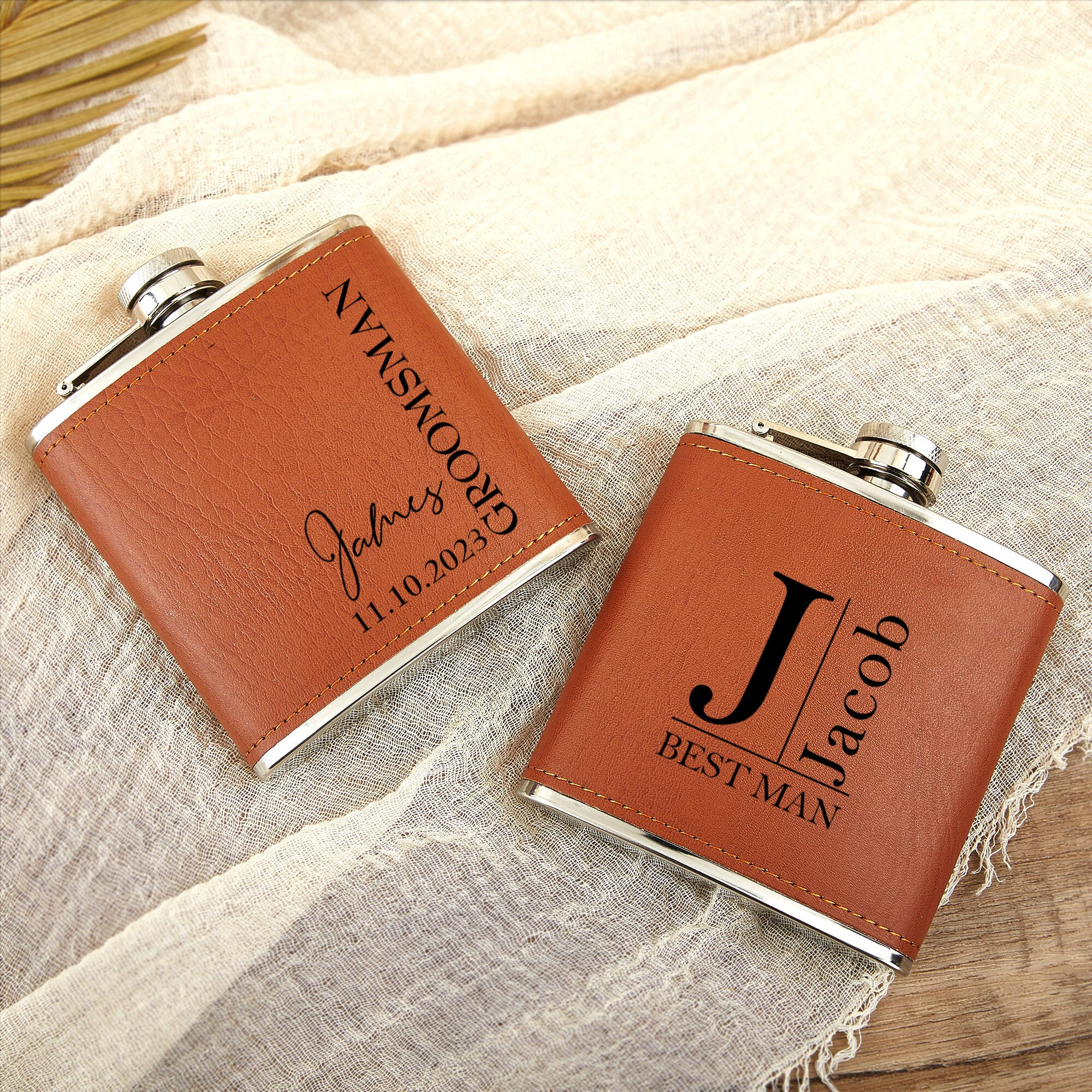 Personalized Leather Hip Flask - Men'S Grooming House incelemesi ve fiyatı