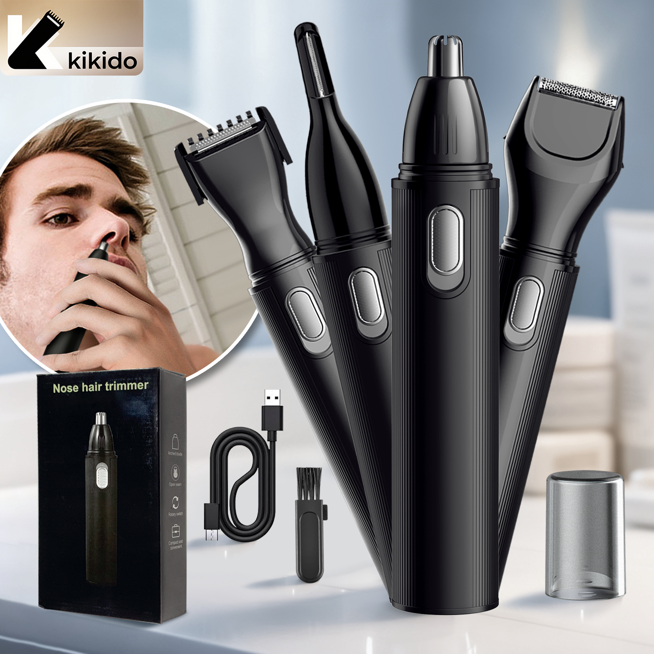 KIKIDO 4 in 1 Nose Hair Trimme - Men'S Grooming Room incelemesi ve fiyatı