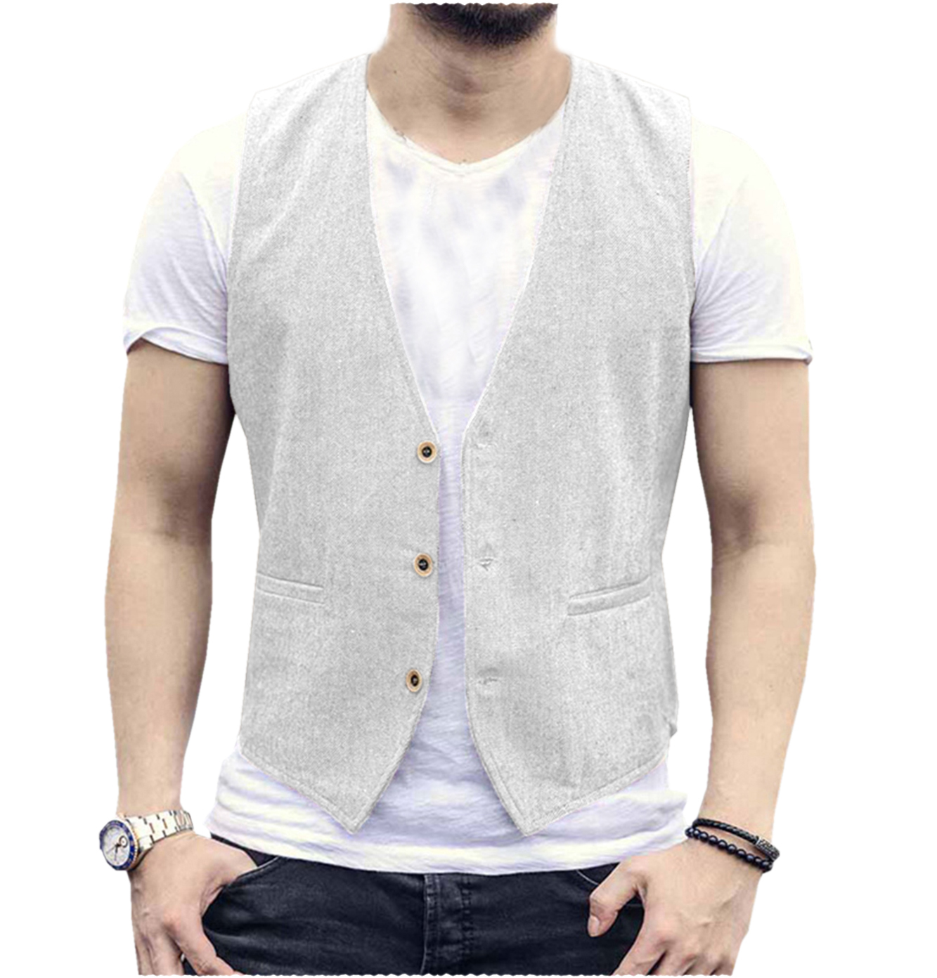 Linen Men Vest Wedding Groom S - Men'S Grooming Room incelemesi ve fiyatı