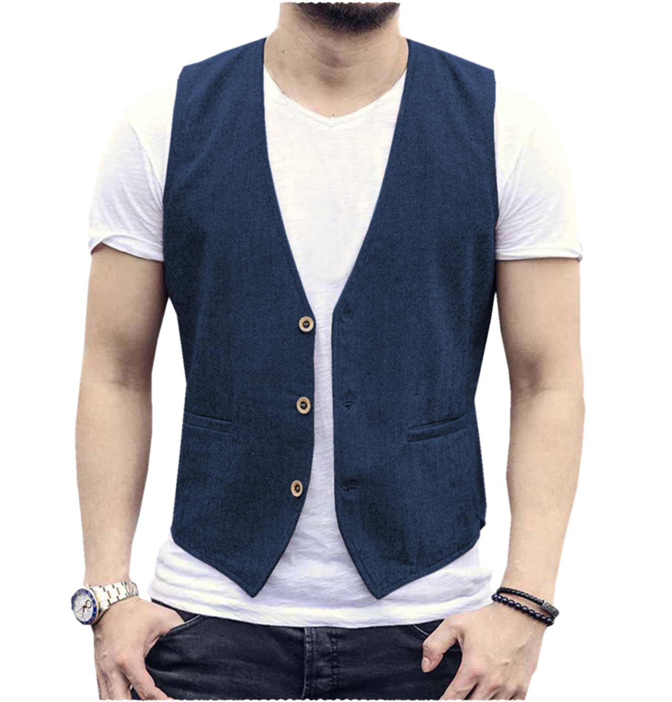 Linen Men Vest Wedding Groom S - Men'S Grooming Room incelemesi ve fiyatı