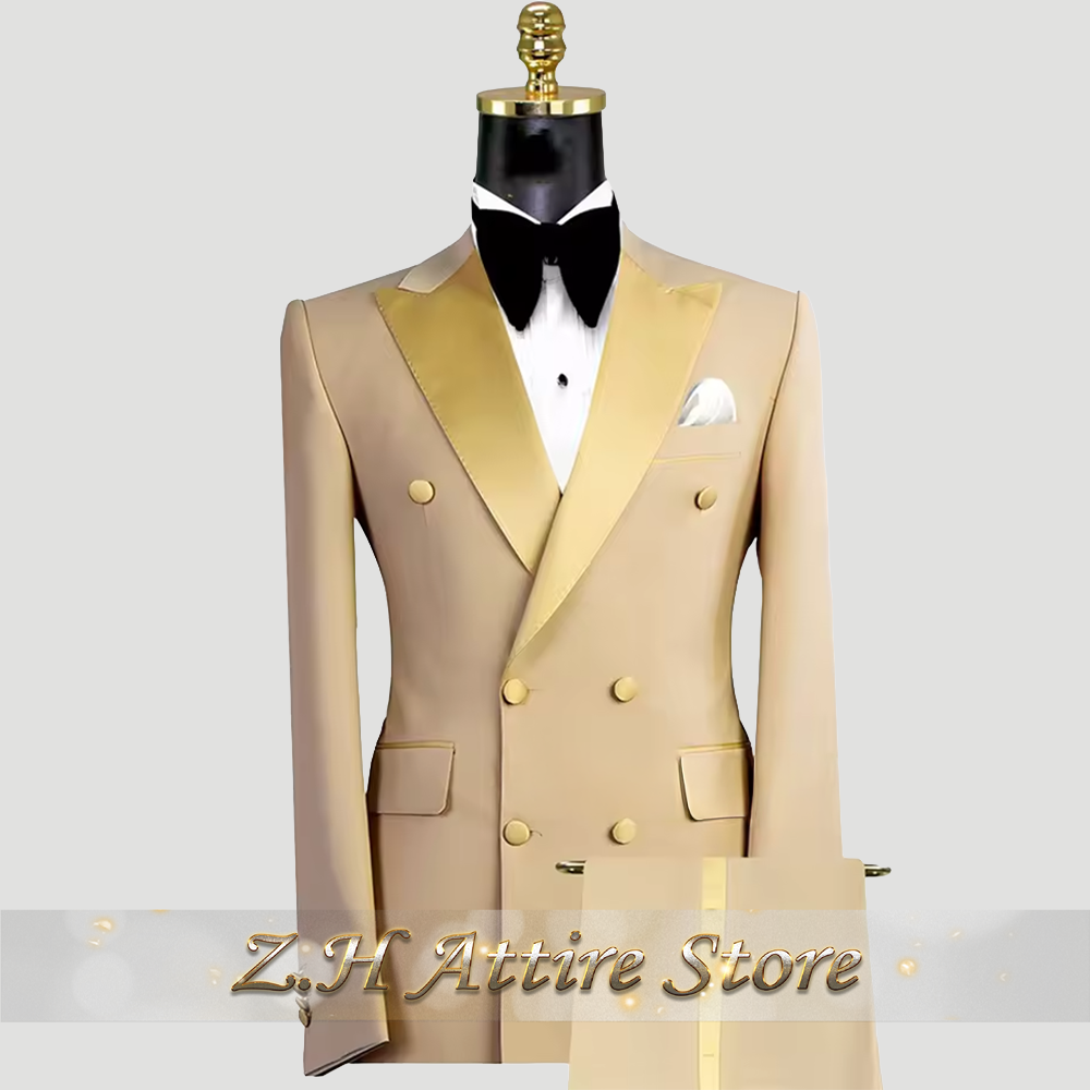 Khaki Men's Suit 2 Pieces Doub - Men'S Grooming Room incelemesi ve fiyatı