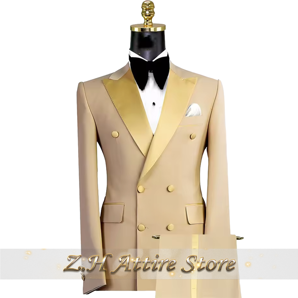 Khaki Men's Suit 2 Pieces Doub - Men'S Grooming Room incelemesi ve fiyatı